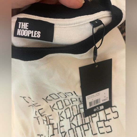 The Kooples TK Waves brand-print cotton-jersey T-shirt NWT - Picture 5 of 6